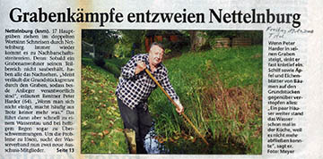 Bergedorfer Zeitung 19.10.07 - Grabenkämpfe entzweien Nachbarn (Titel)
