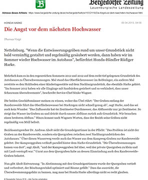 Bergedorfer Zeitung 9.4.13 - Die Angest vor dem nächsten Hochwasser